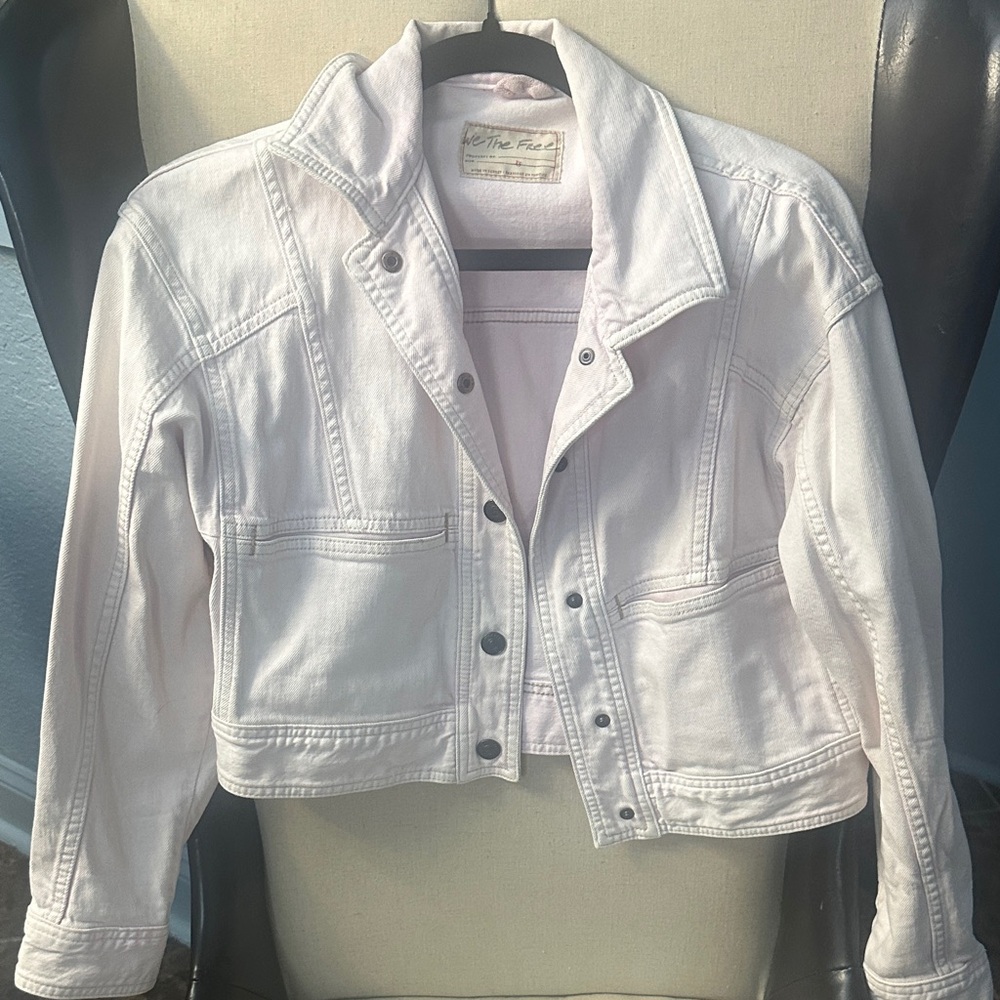 We The Free Women's Light Pink Denim Jacket